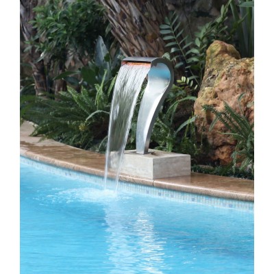 Pond waterfall ornament 316 stainless steel swimming pool water descent